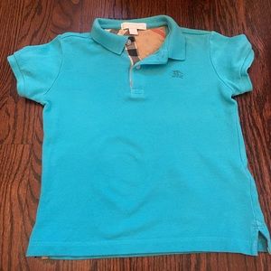Burberry teal Nova check Toddler Boys Polo 5Y